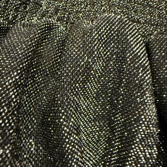 NWT Ramy Brook Pleated Athena Pants Black with Silver Metallic Knit Wide-Leg - Picture 5 of 8